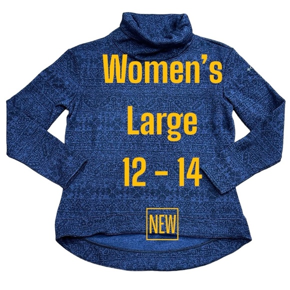 Women’s Columbia Large 12 - 14 Turtleneck Funnel Neck Navy Long Sleeve NWOT - Picture 2 of 8